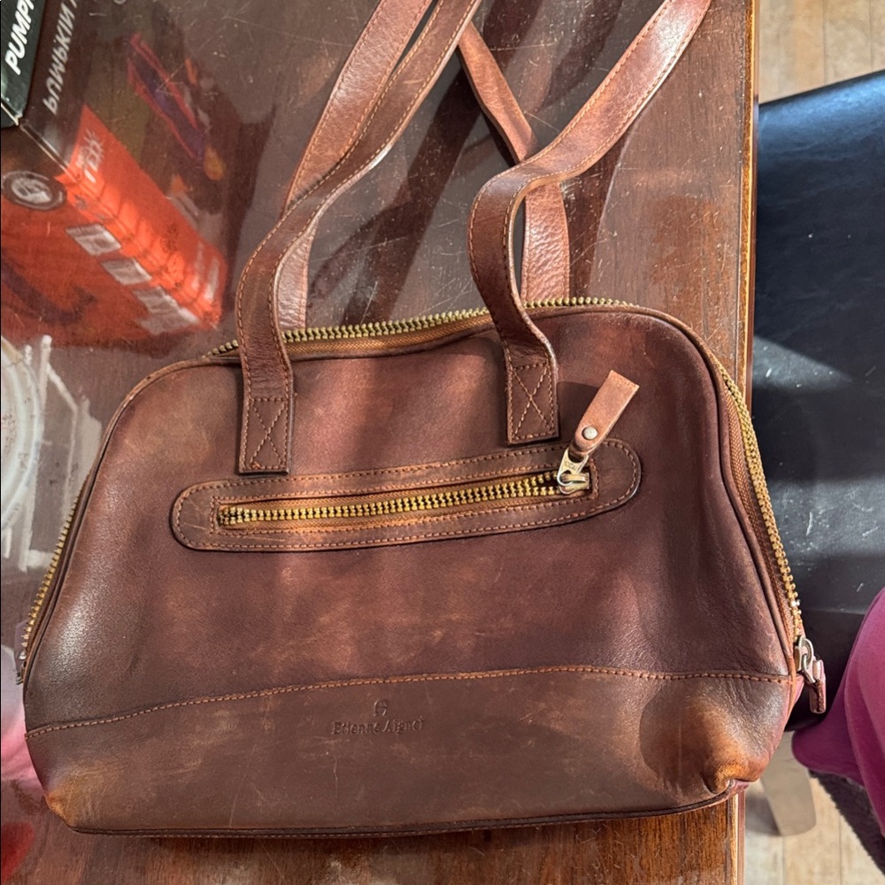 Etienne Aigner Brown Leather Shoulder Bag